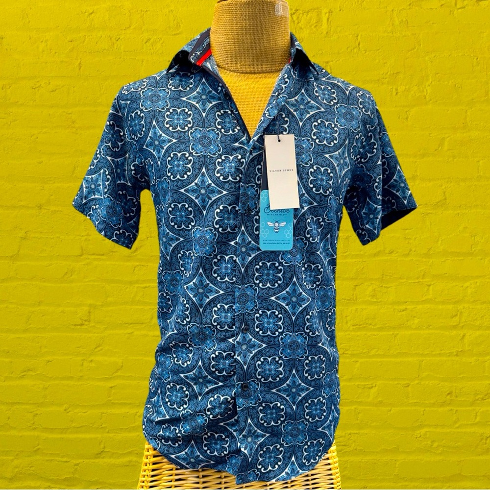 NWT Blue  Cotton Blend European Slim Fit. Multiple Sizes